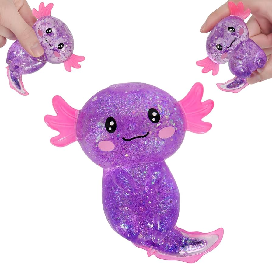 Glitter Axolotl Squishy angle 2